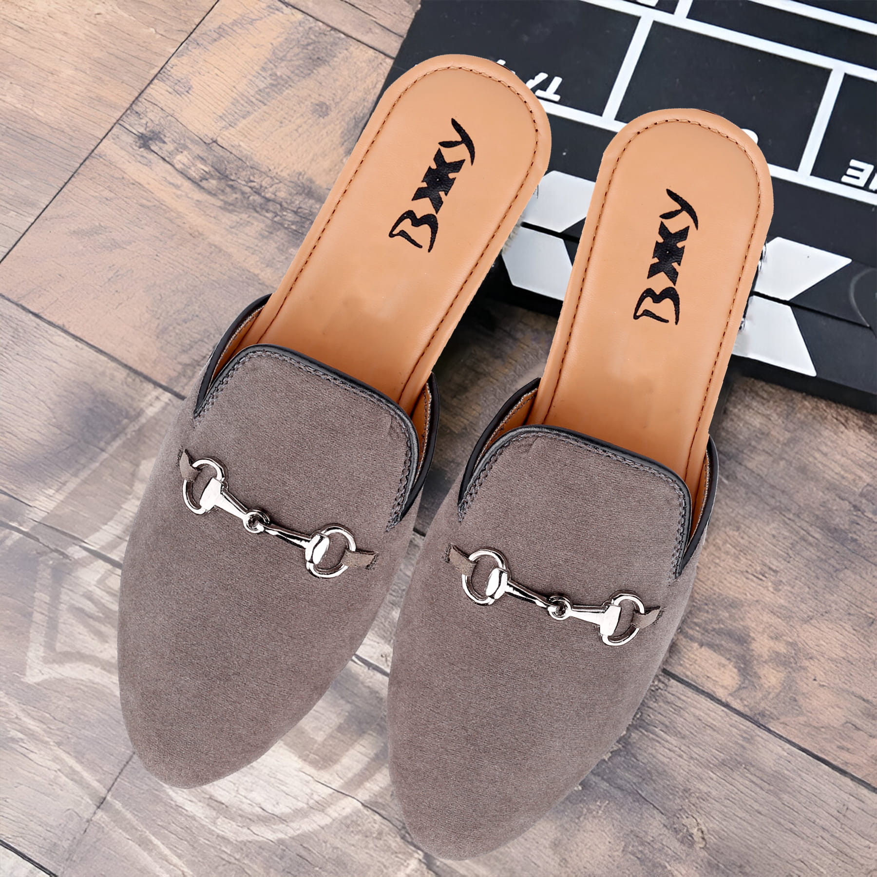 BAXXICO Mens Suede Material Latest Stylish Slip-on Mules