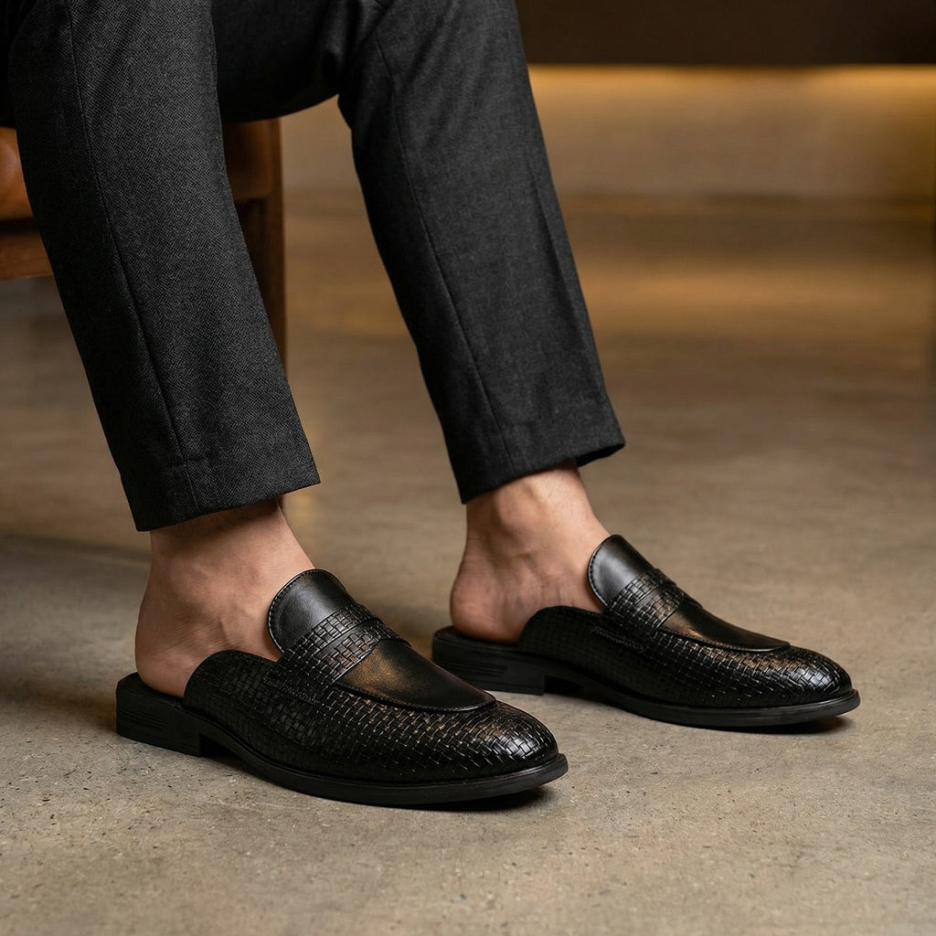 BAXXICO Stylish Mens Mule Shoes with Luxury Fashion Inspired Finish