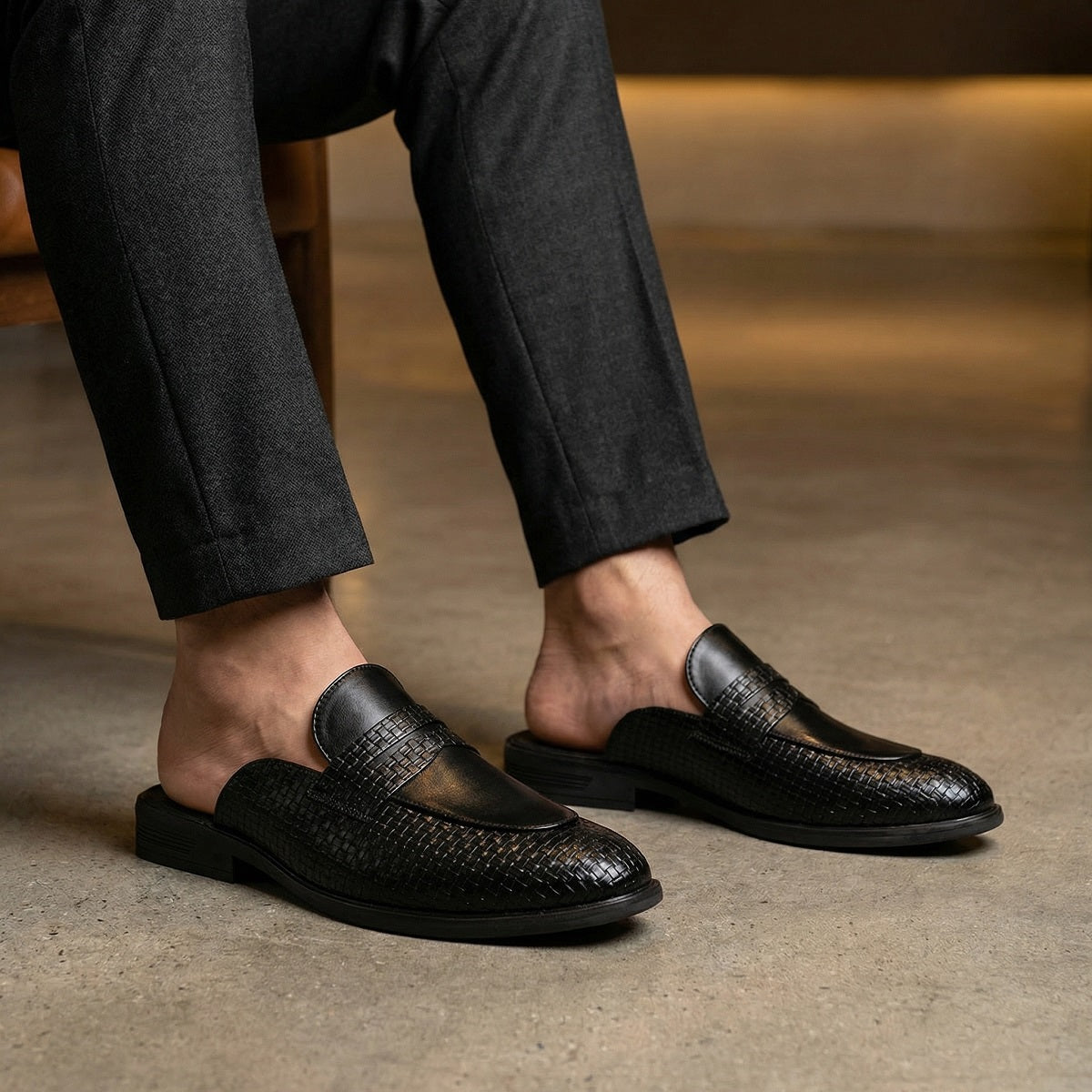 BAXXICO Stylish Mens Mule Shoes with Luxury Fashion Inspired Finish