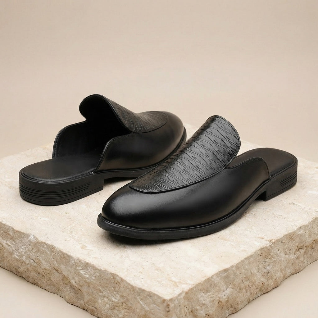 BAXXICO Luxury Slip On Mule Shoes for Smart Casual & Party Looks