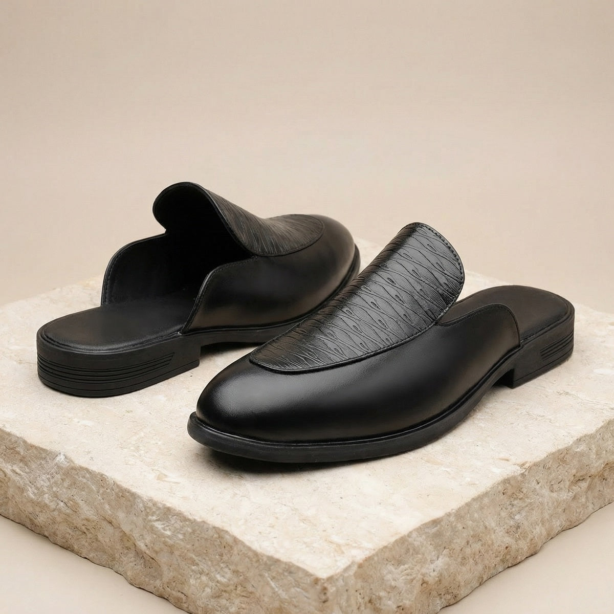 BAXXICO Luxury Slip On Mule Shoes for Smart Casual & Party Looks