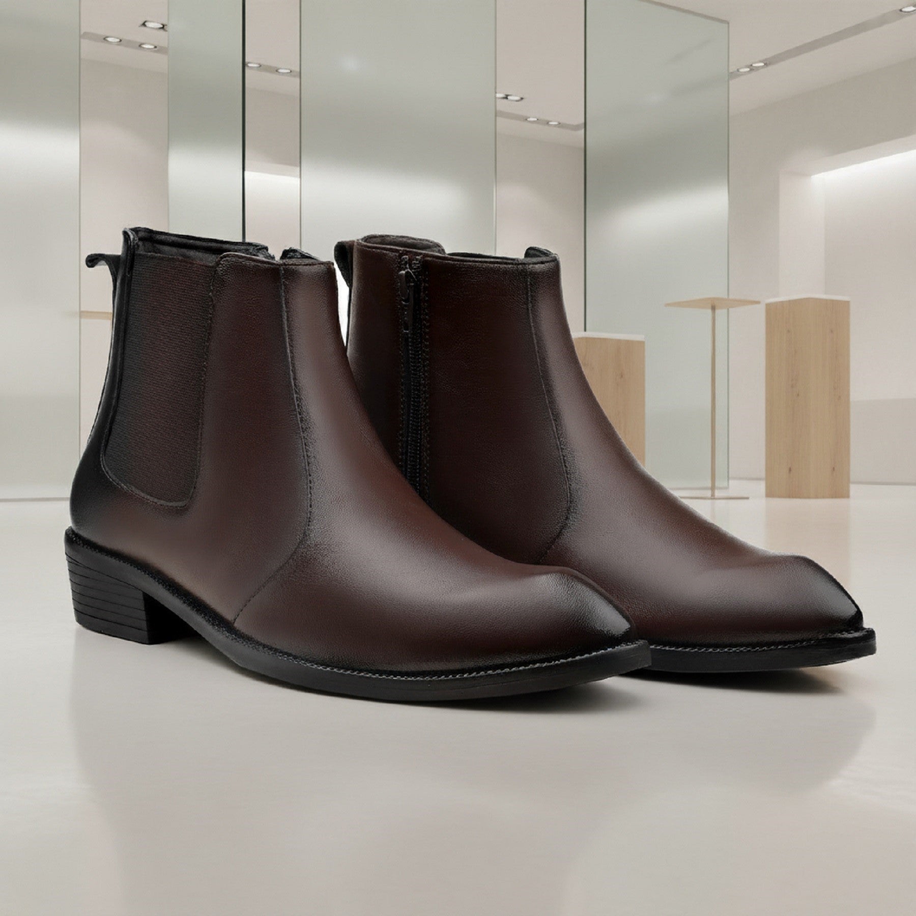 BAXXICO Mens Classic Elevator Boots Height Increase 2 Inches