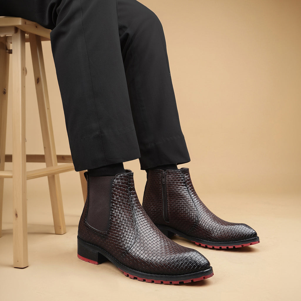 BAXXICO Stylish High Heel Boots with Premium Textured Designer Finish
