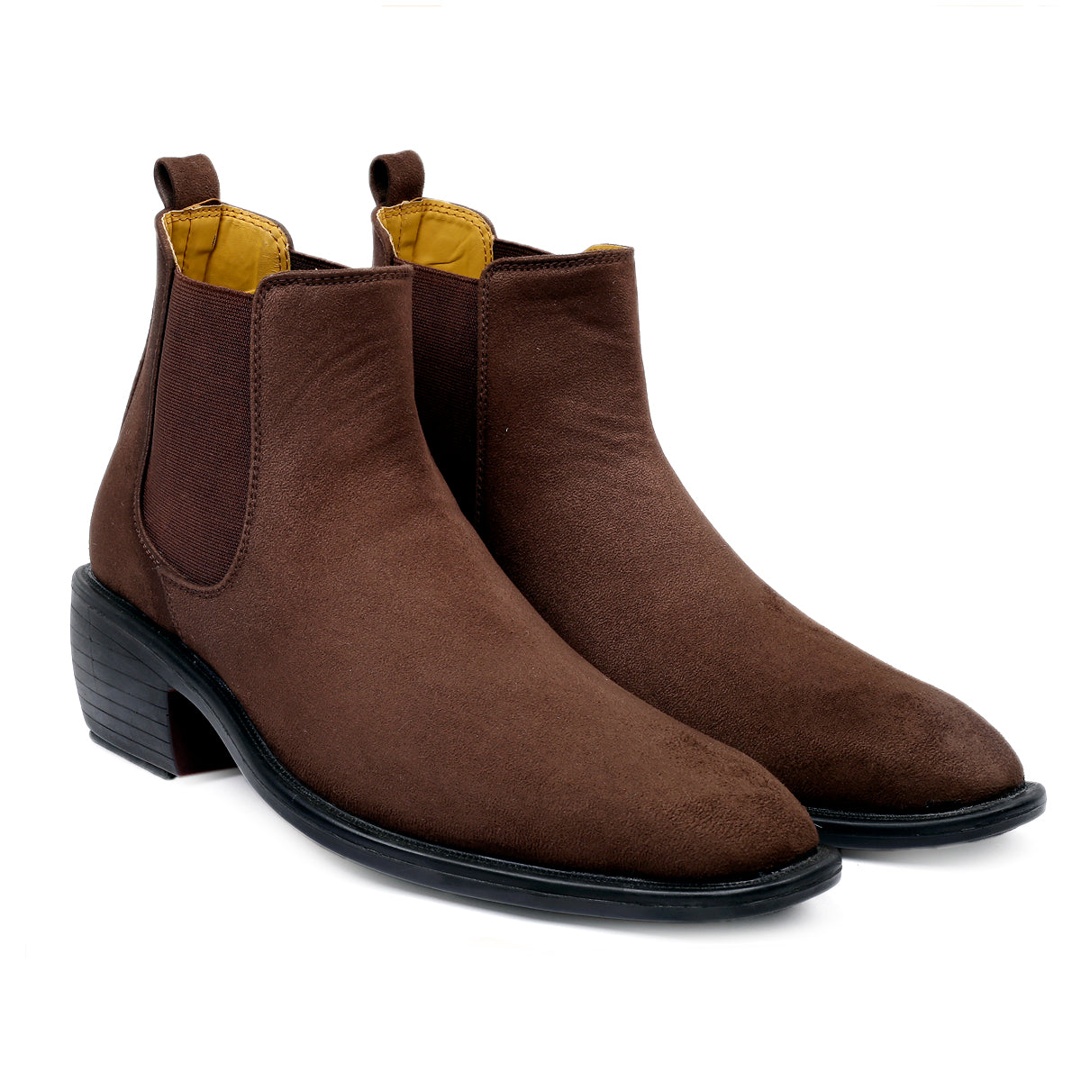 BAXXICO Mens Height Increasing Suede British Formal and Casual Wear Chelsea Boots