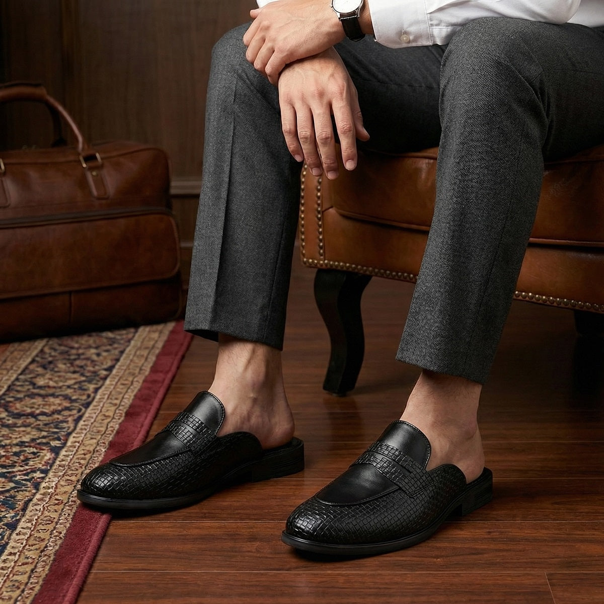 BAXXICO Stylish Mens Mule Shoes with Luxury Fashion Inspired Finish