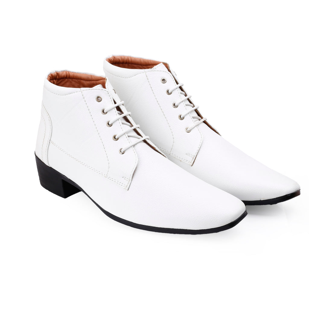 Mens Height Increasing Derby Faux Vegan Leather Formal Wear Boots