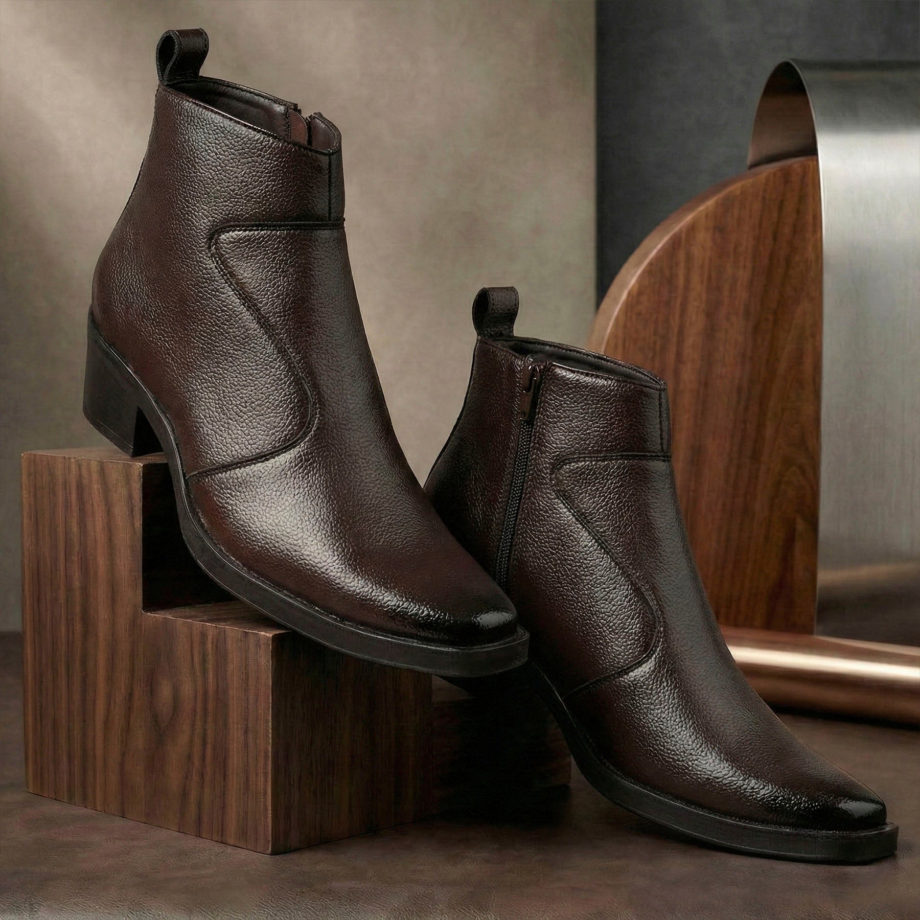 BAXXICO Mens 2 Inch Heel Height Increasing Boots