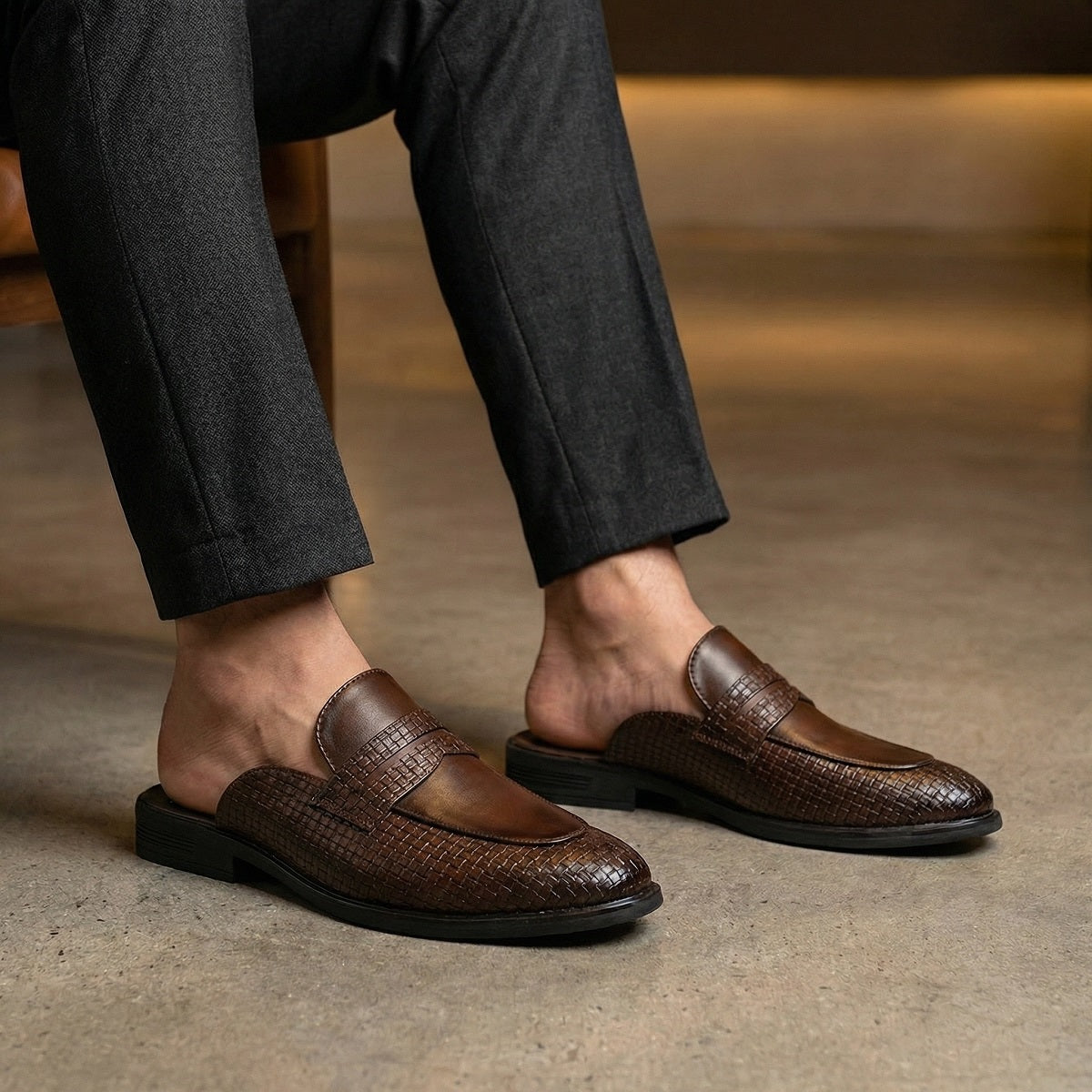BAXXICO Stylish Mens Mule Shoes with Luxury Fashion Inspired Finish