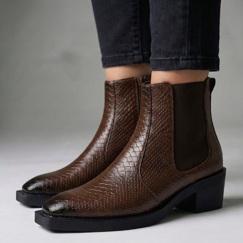 BAXXICO Mens Stylish 2 Inch Height Boosting Ankle Boots