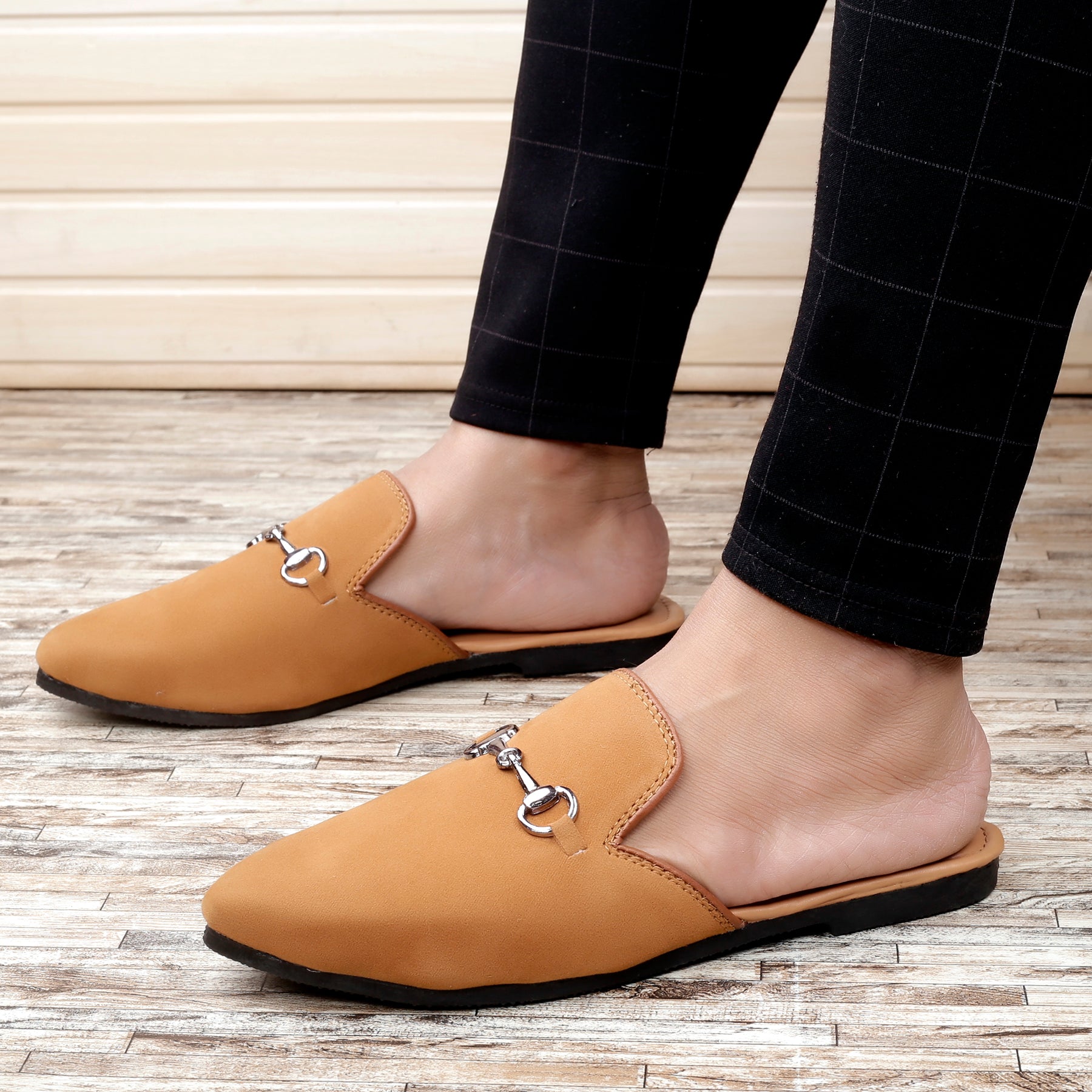 BAXXICO Mens Suede Material Latest Stylish Slip-on Mules
