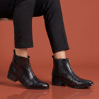 BAXXICO Mens Ankle Boots Stylish Zip Up Boots for Office Travel and Daily Wear