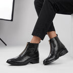 BAXXICO Mens Ankle Boots Stylish Zip Up Boots for Office Travel and Daily Wear