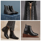 BAXXICO Mens Ankle Boots Stylish Zip Up Boots for Office Travel and Daily Wear