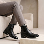 BAXXICO Mens Ankle Boots Stylish Zip Up Boots for Office Travel and Daily Wear