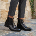 BAXXICO Mens Ankle Boots Stylish Zip Up Boots for Office Travel and Daily Wear