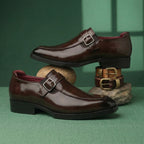 Baxxico Mens Premium Classic Slip On Monk Strap Shoes