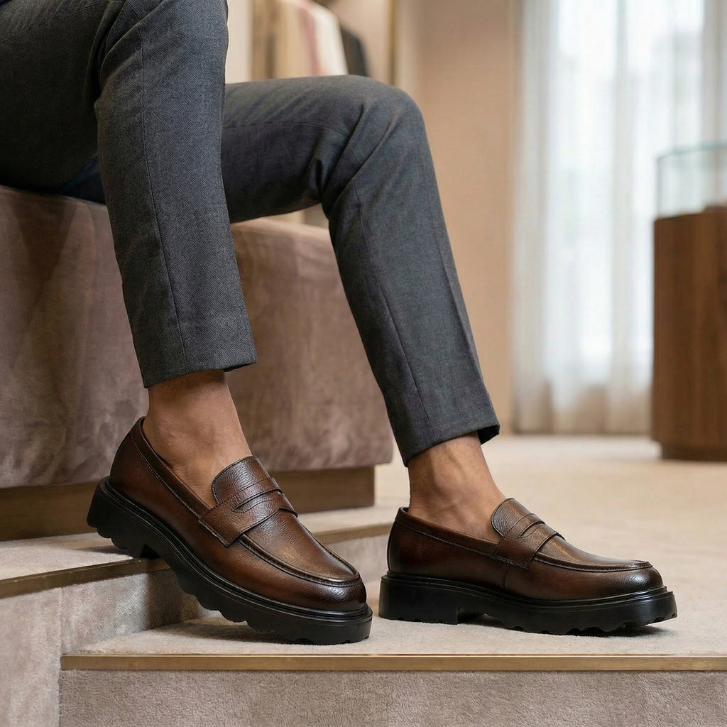 BAXXICO Stylish Black Loafers Crafted for Comfort & Bold Personality