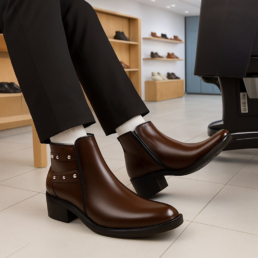 BAXXICO 2 Inch Height Lift Boots Stylish Elevator Footwear for Men