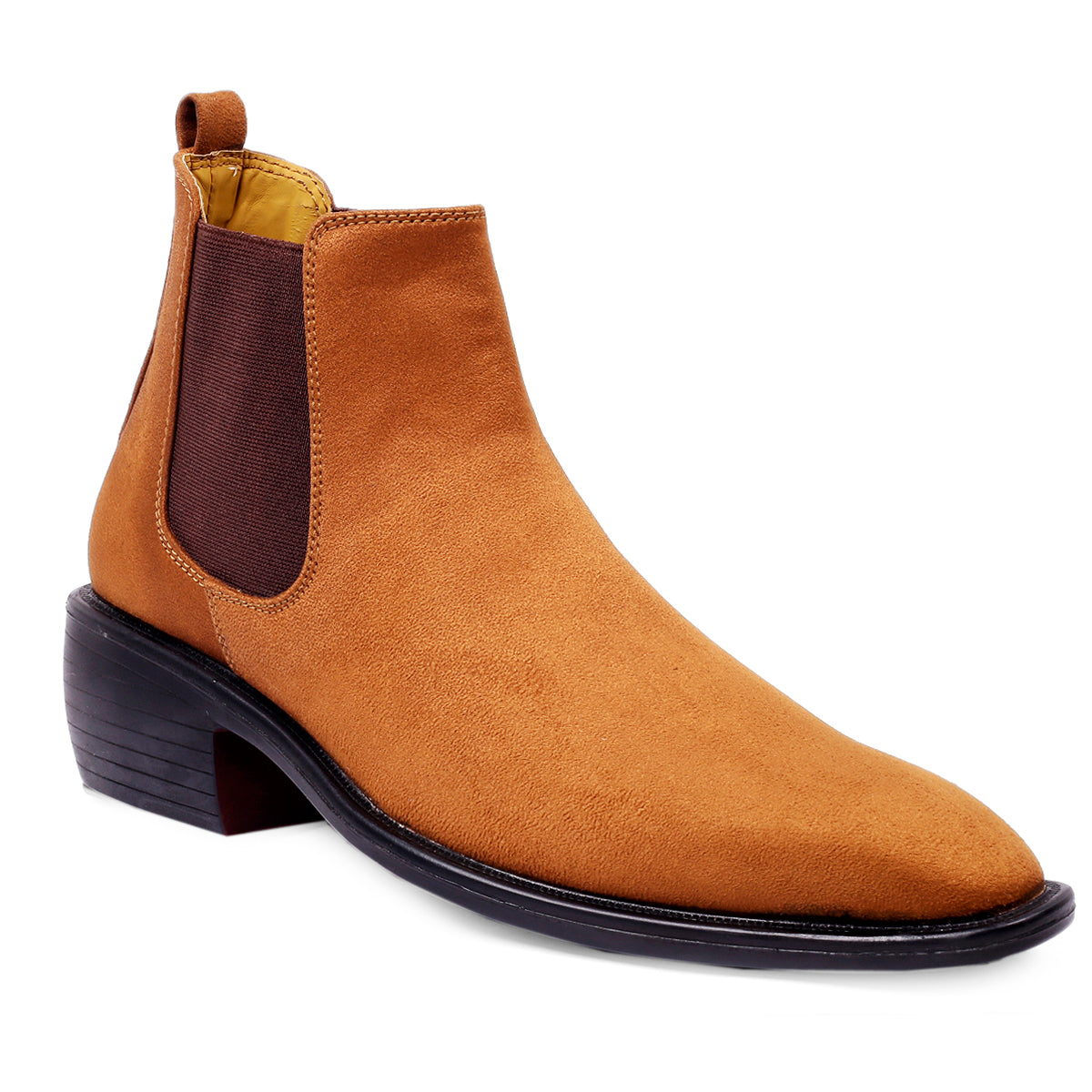 BAXXICO Mens Height Increasing Suede British Formal and Casual Wear Chelsea Boots