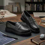 BAXXICO Stylish Black Loafers Crafted for Comfort and Bold Personality