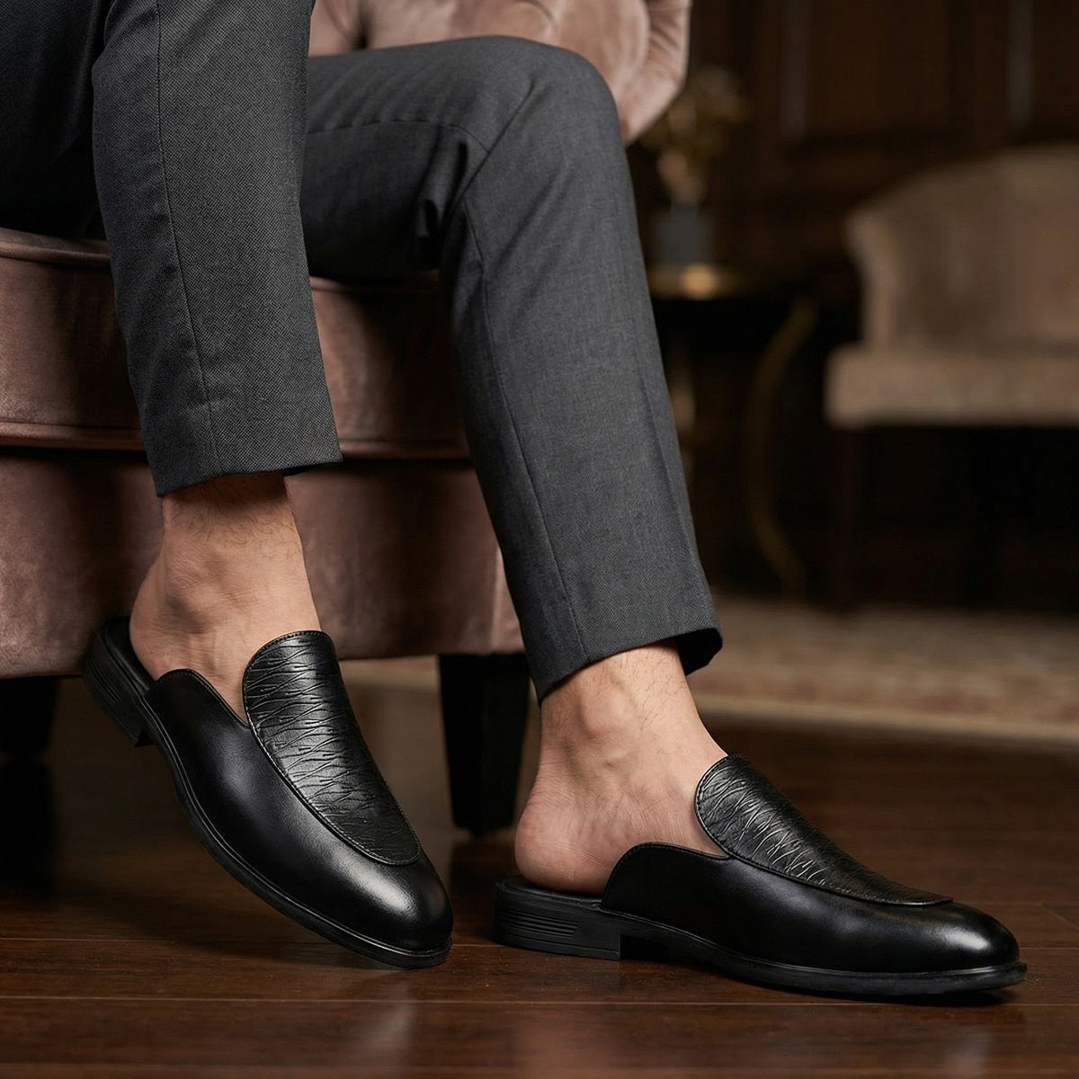 BAXXICO Luxury Slip On Mule Shoes for Smart Casual & Party Looks