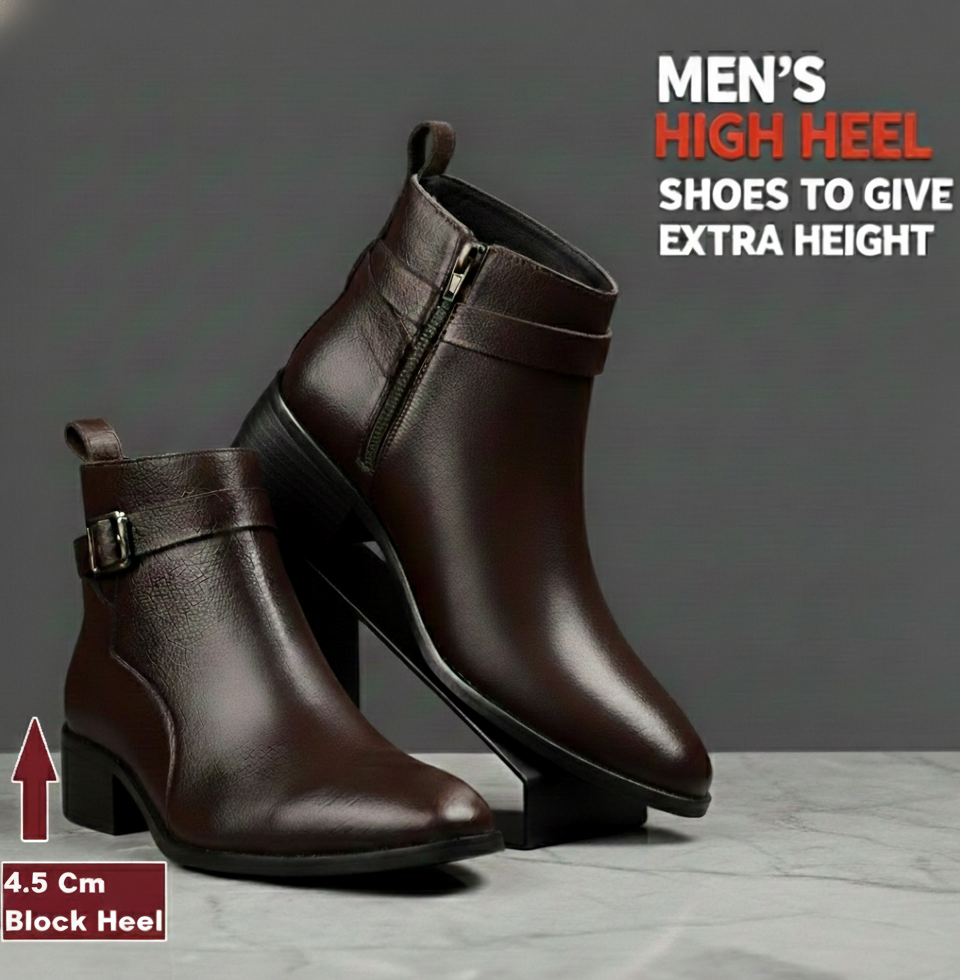 BAXXICO Mens Height Boost Boots for Formal & Casual Wear