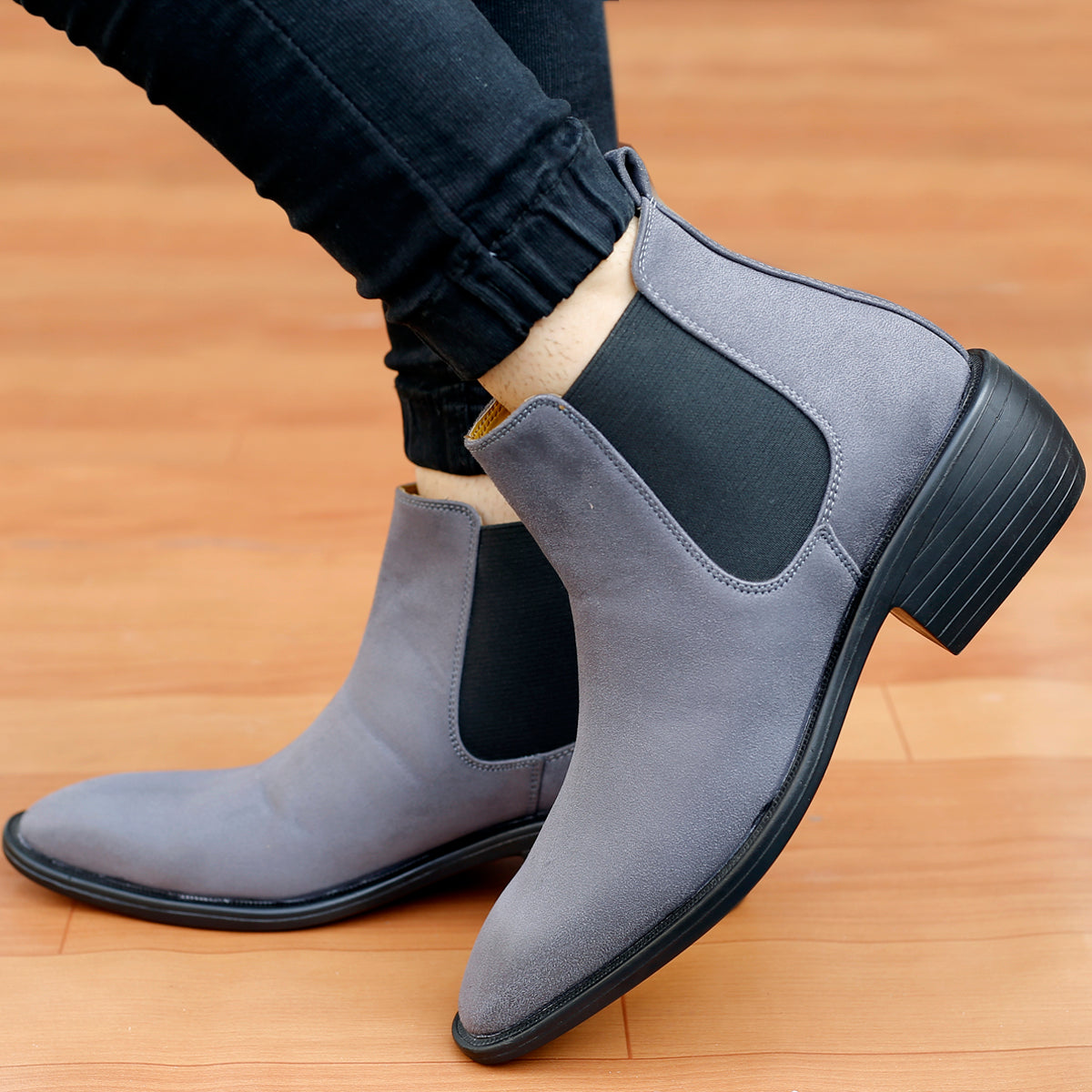 BAXXICO Mens Height Increasing Suede British Formal and Casual Wear Chelsea Boots