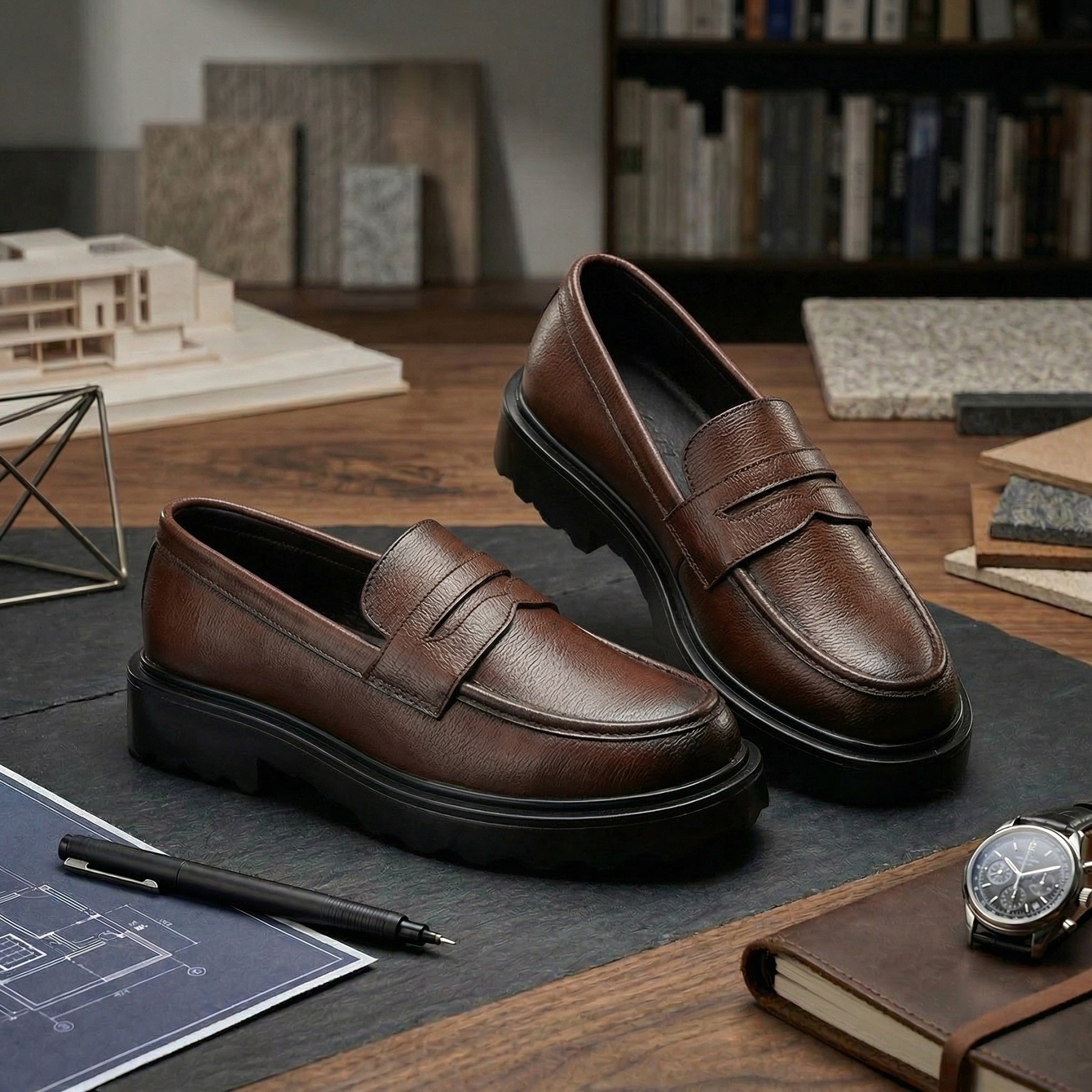 BAXXICO Stylish Black Loafers Crafted for Comfort & Bold Personality