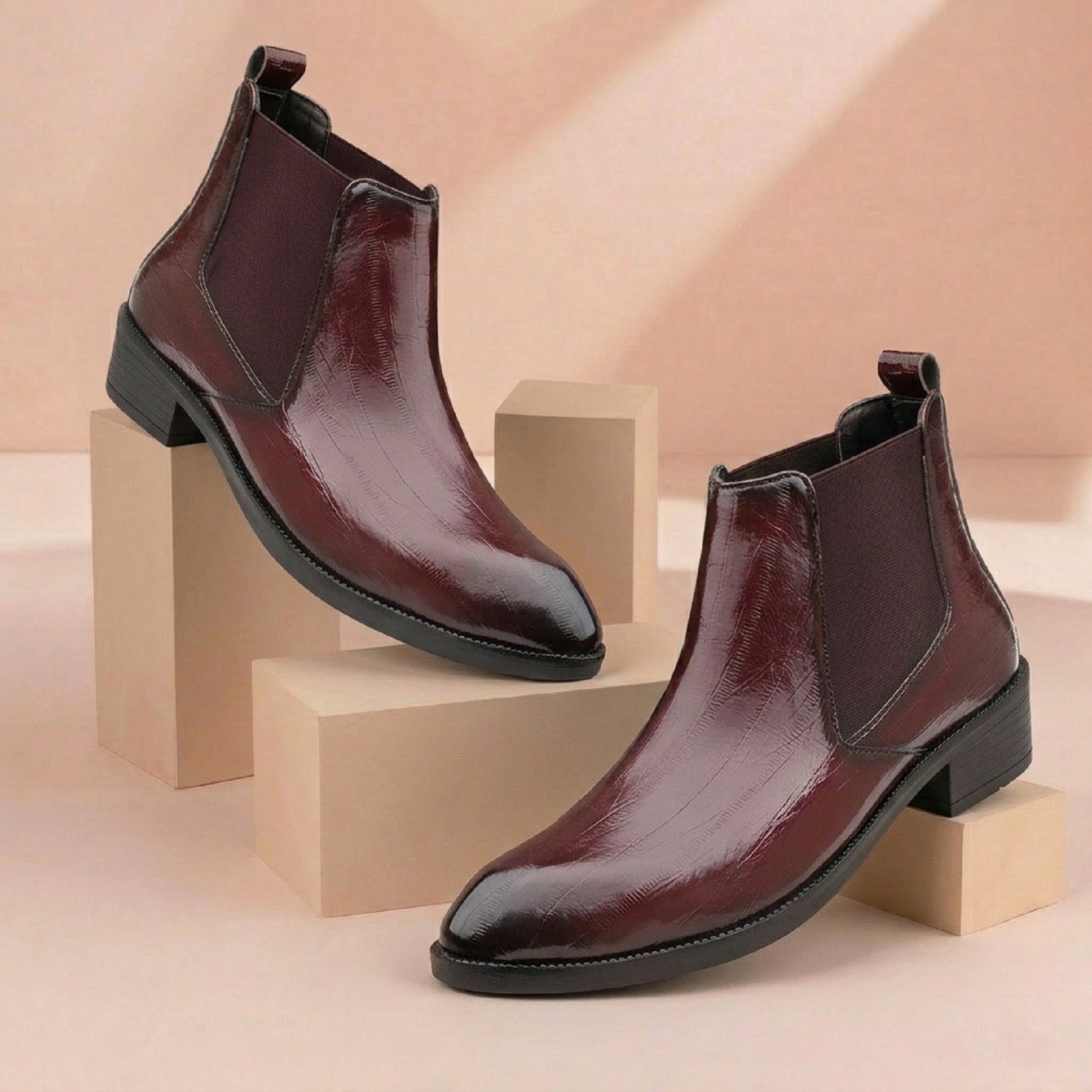 BAXXICO Mens Elevator Chelsea Boots Increase Height with Premium Style