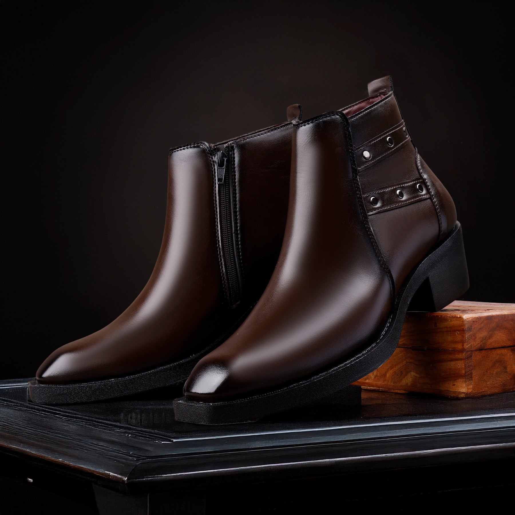 BAXXICO 2 Inch Height Lift Boots Stylish Elevator Footwear for Men