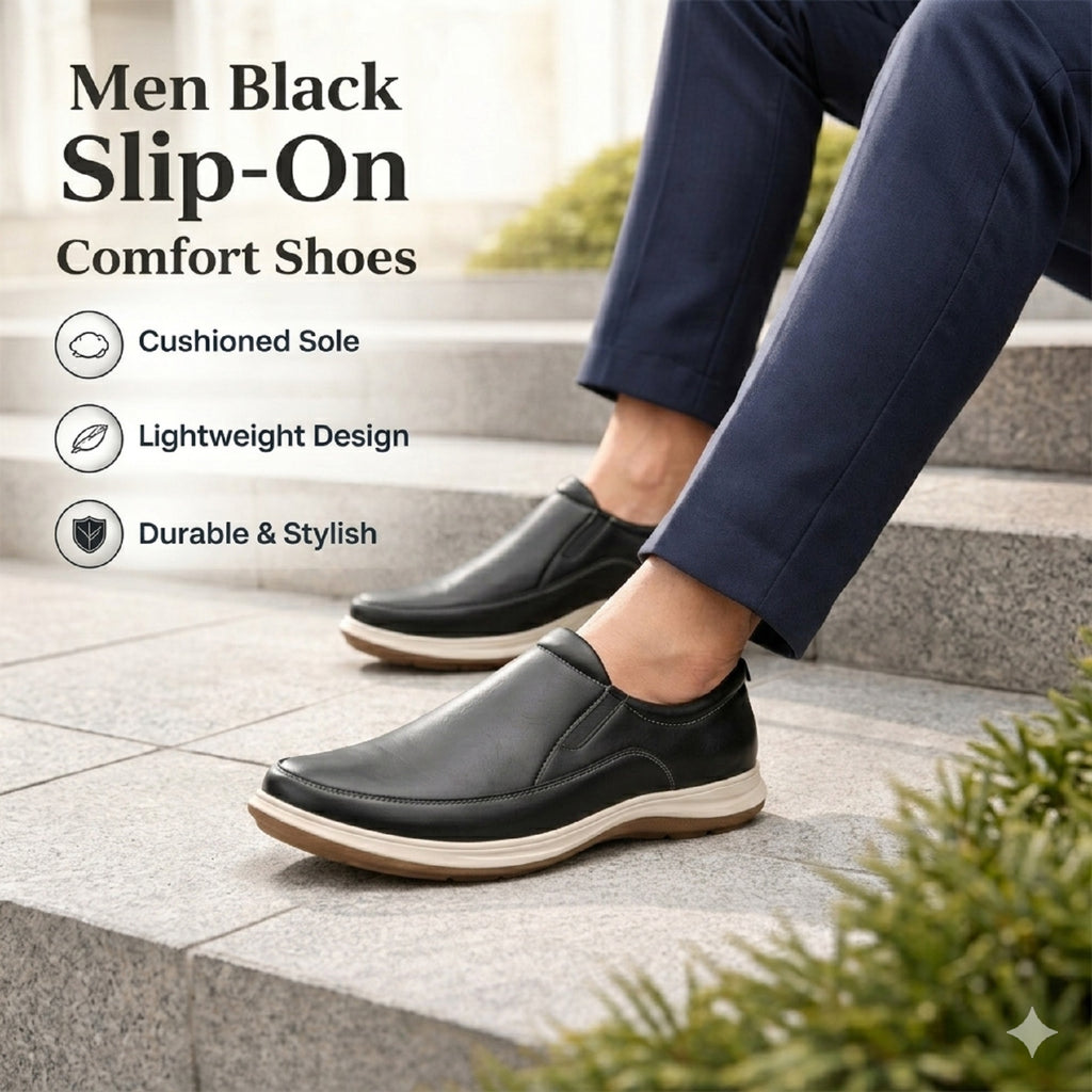BAXXICO Mens Casual Slip On Shoes Durable Comfort for Office & Walking
