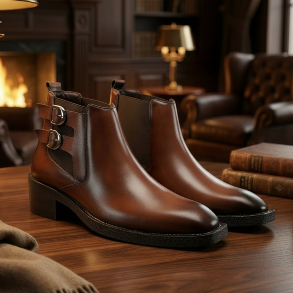 BAXXICO Mens Formal Chelsea Boots Extra Height Lift Comfortable Fashion Boots