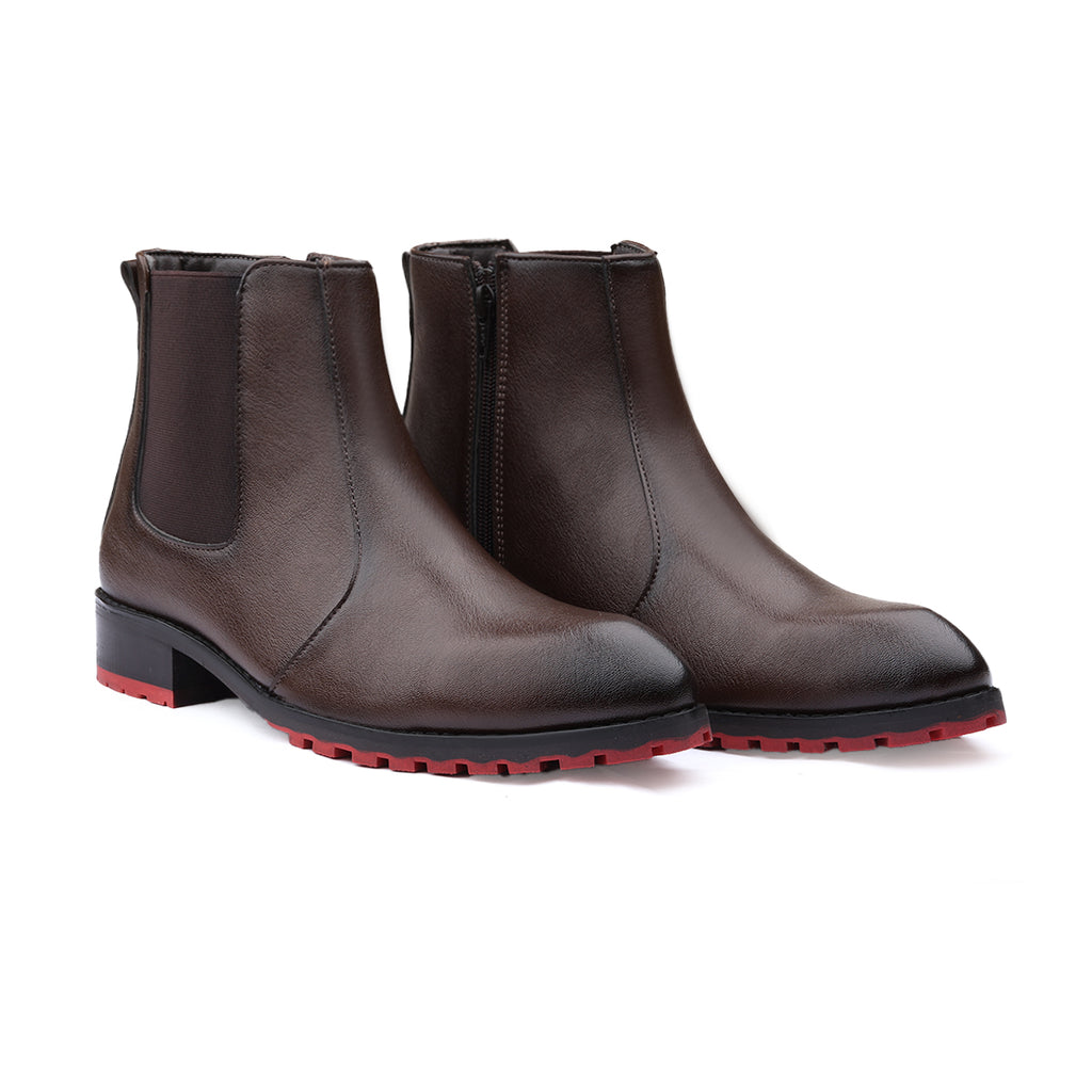 BAXXICO Stylish Black Chelsea Boots with Premium Elevated Heel Design