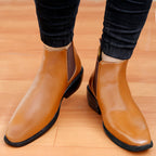 BAXXICO Faux Vegan Leather Chelsea Boots for Men