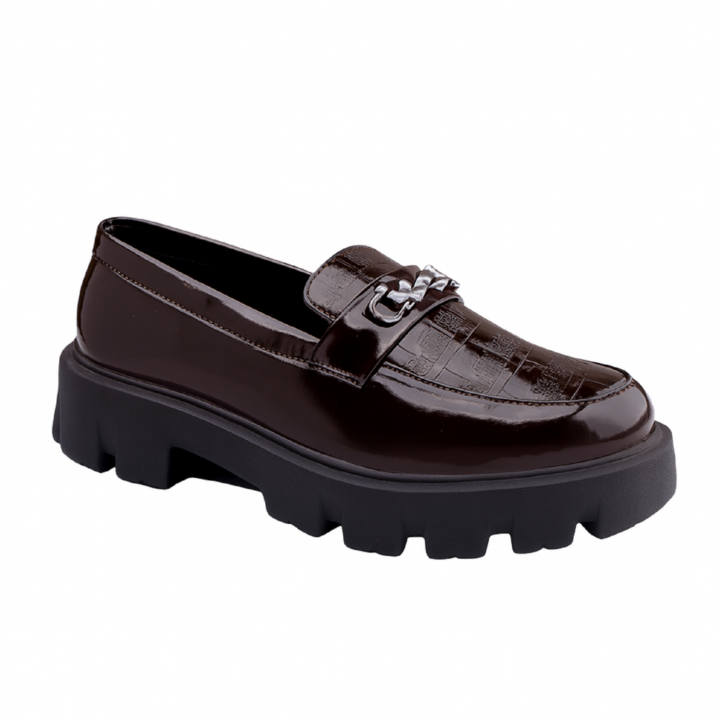 Baxxico Premium Patent Vegan Buckle Slip ons for Men