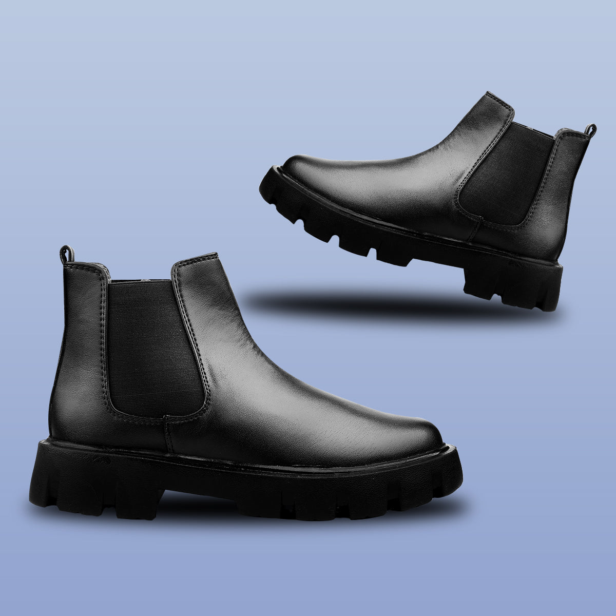 Baxxico Faux Vegan Leather Chelsea Ankle Slip on Boots for Men