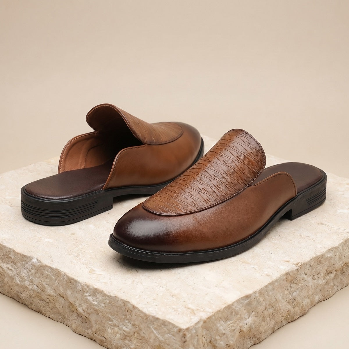 BAXXICO Luxury Slip On Mule Shoes for Smart Casual & Party Looks