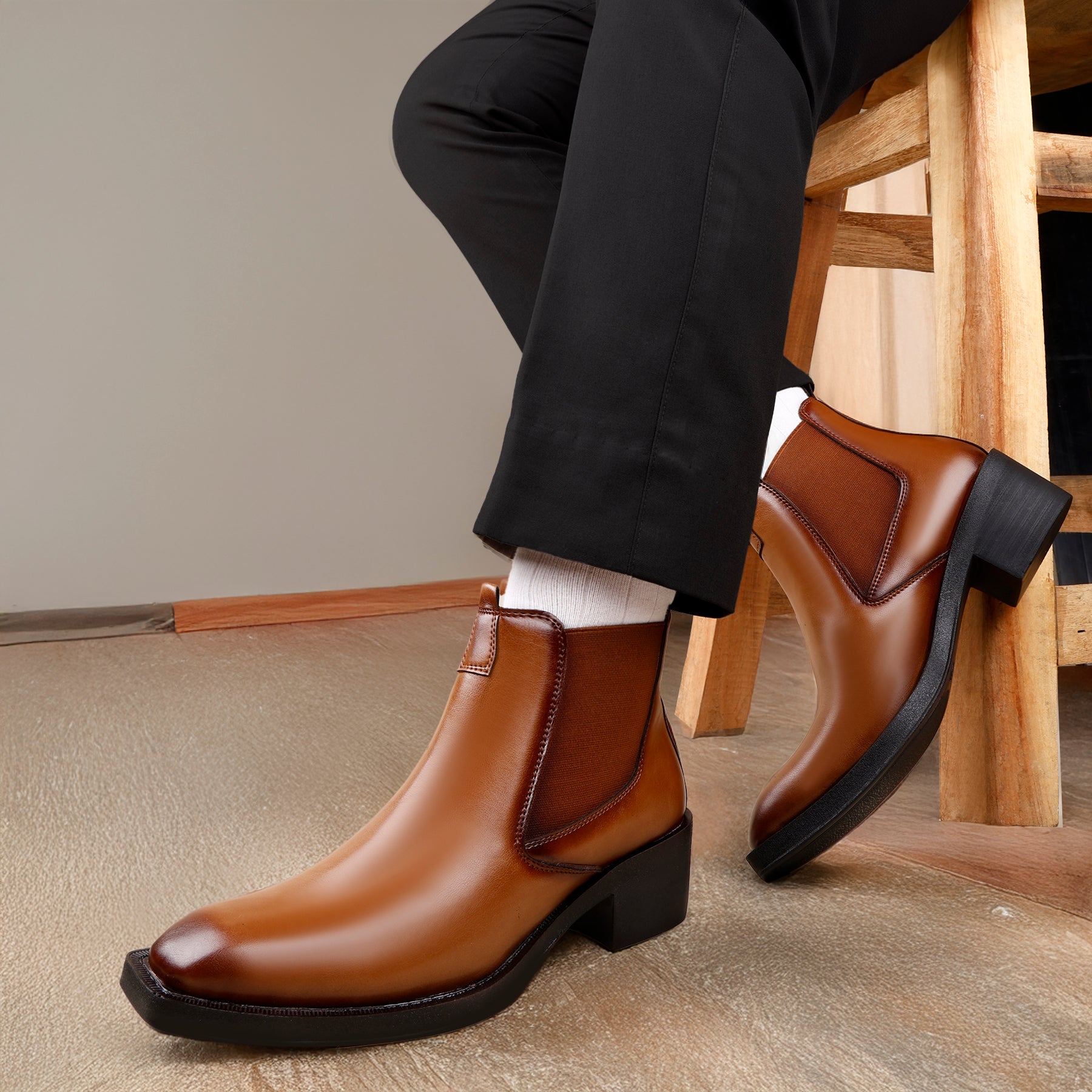 BAXXICO Mens 2 Inches Stylish Height Lifting Boots