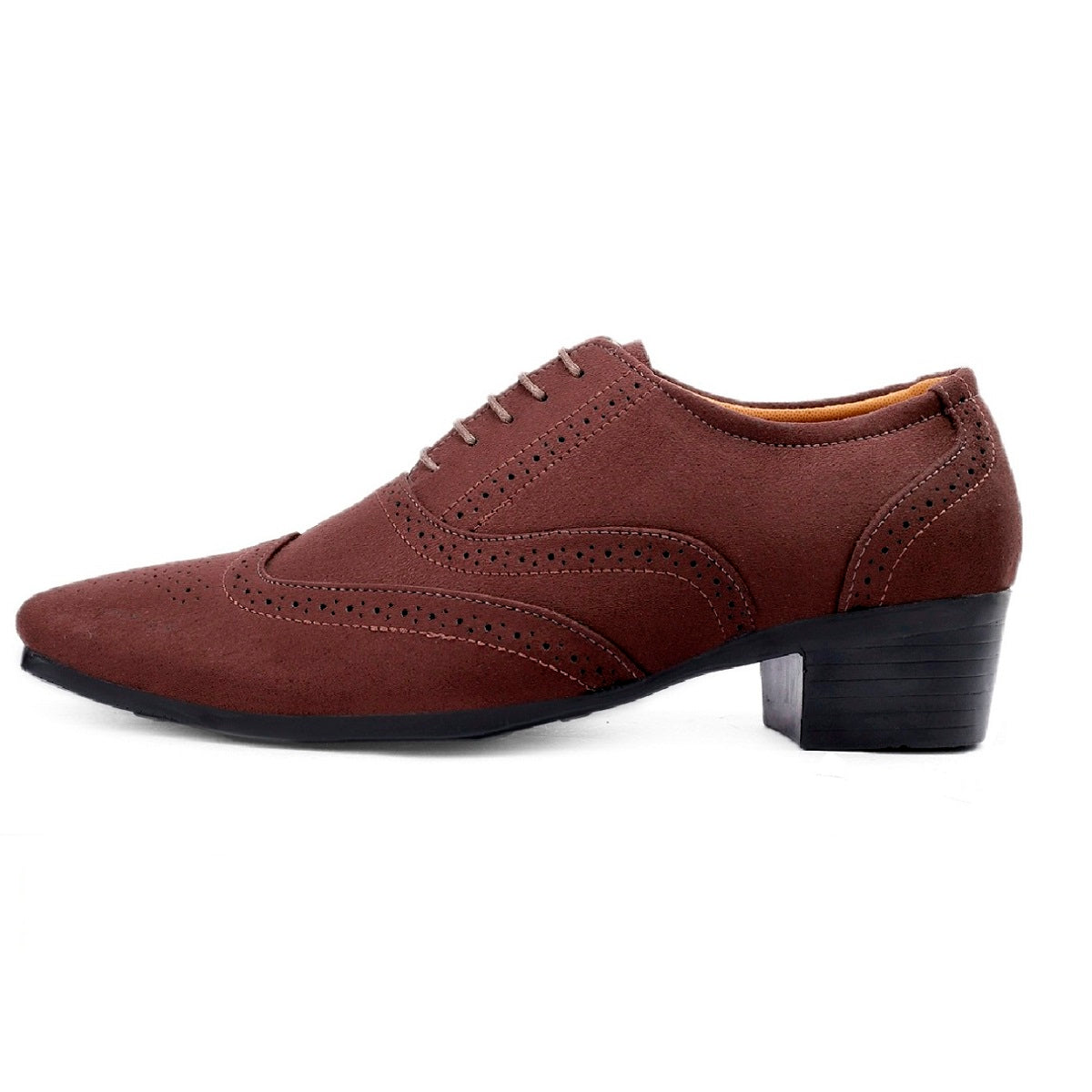 BAXXICO Mens Suede Height Increasing Casual Oxford Brogue Shoes All Occasions