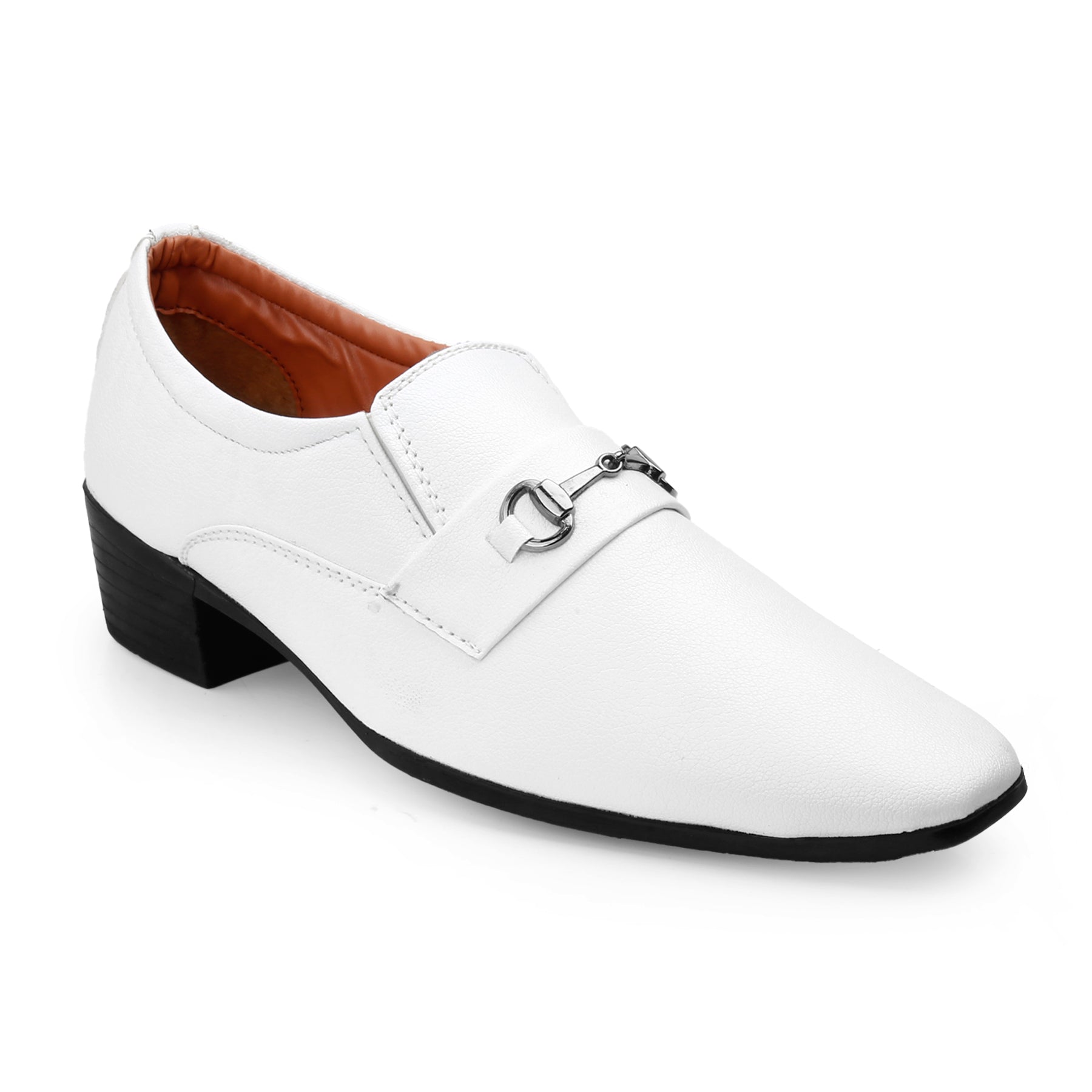 BAXXICO Mens Formal Height Increasing Slip On Buckle Shoes