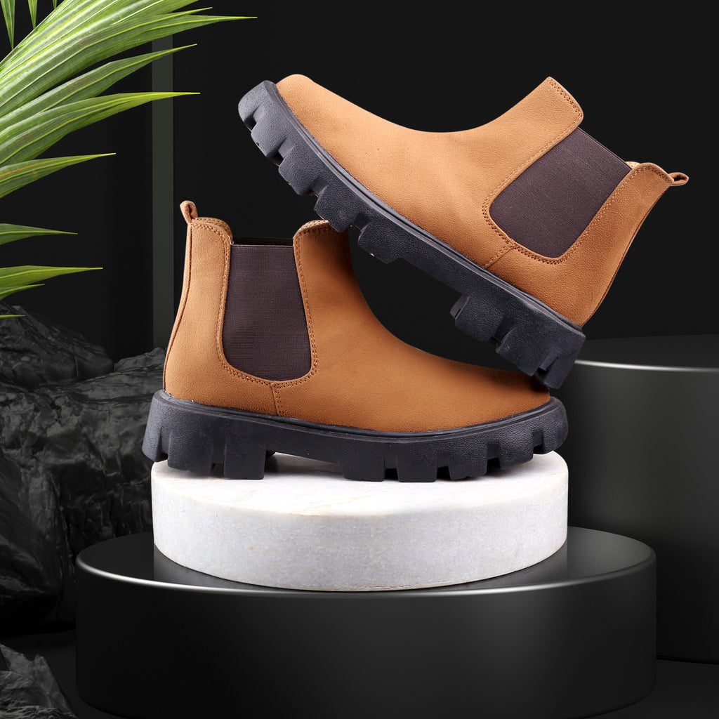 Baxxico Vegan Suede Ultra Comfortable Slip-on Boots for Men