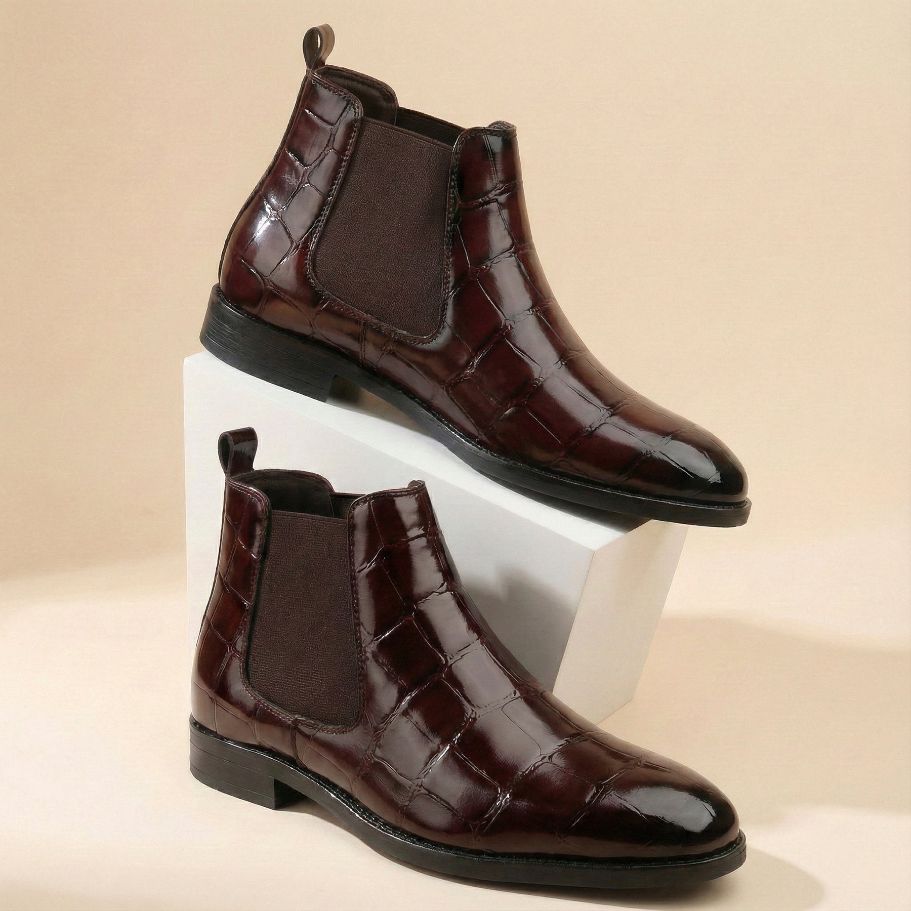 BAXXICO Mens Premium Vegan Leather Stylish Boots Durable Comfortable & Timeless Design