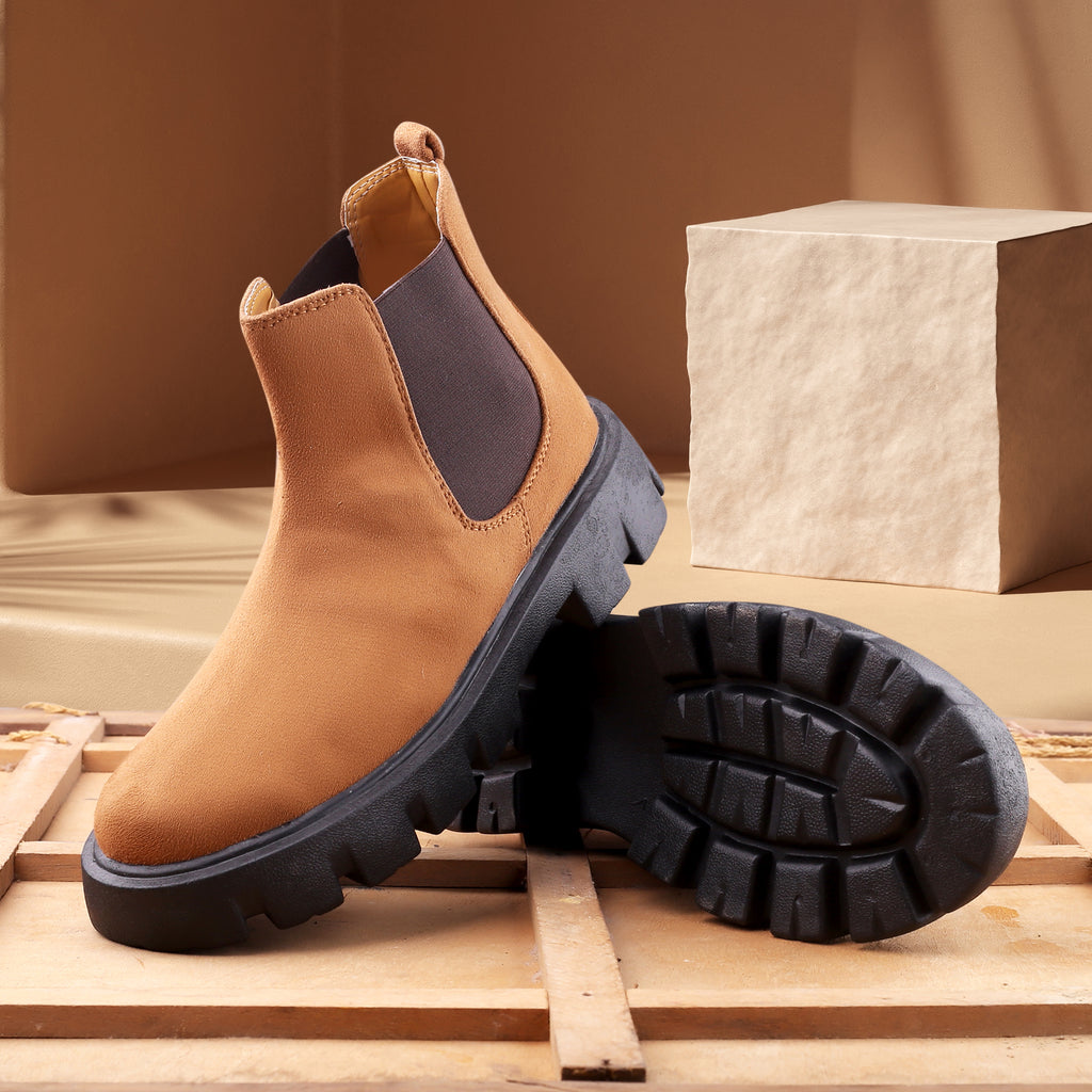 Baxxico Vegan Suede Ultra Comfortable Slip-on Boots for Men