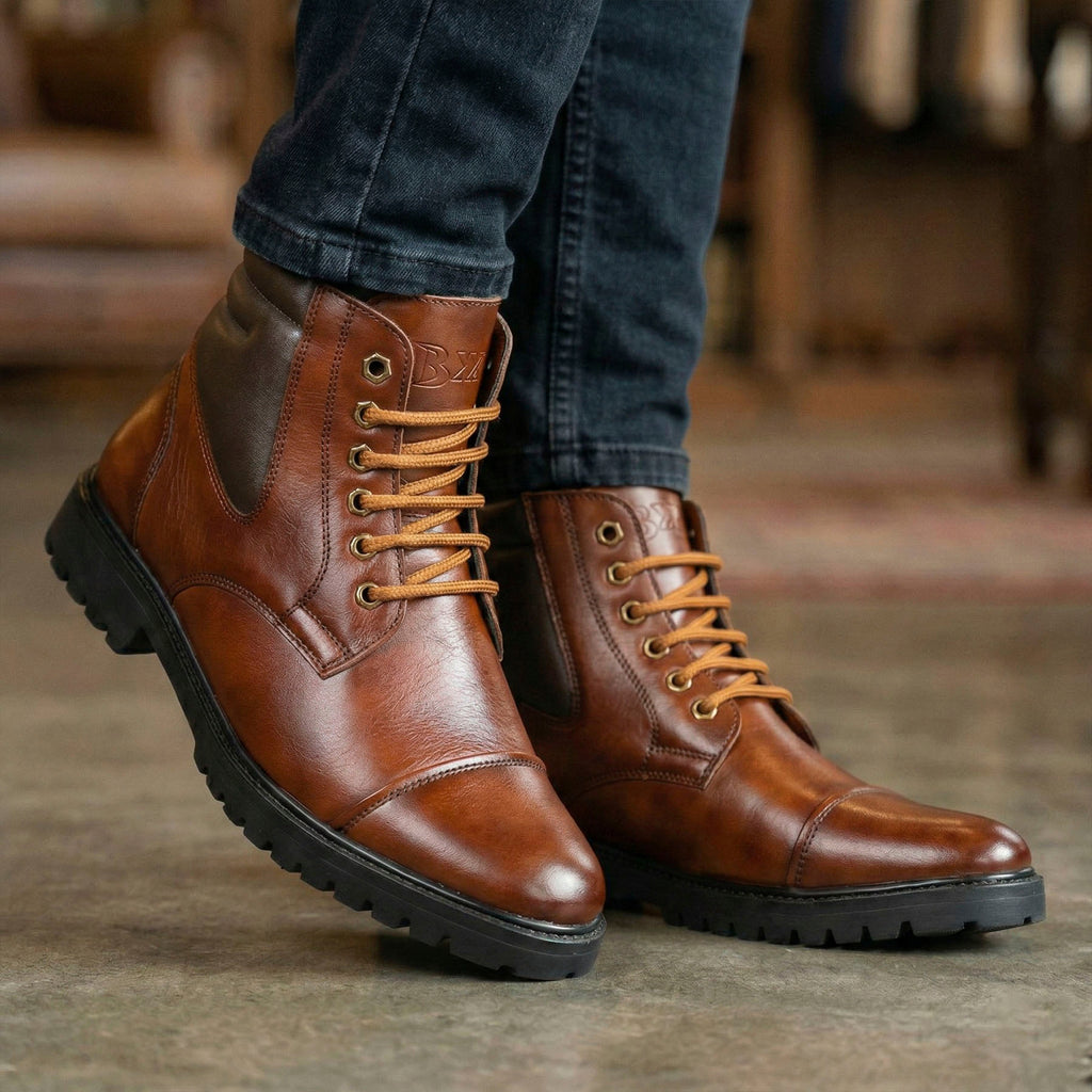 Baxxico Lace-up Ankle Stylish Boots for Men