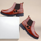 BAXXICO Faux Vegan Leather Ultra Stylish Comfortable Slip on Chelsea Boots for Men