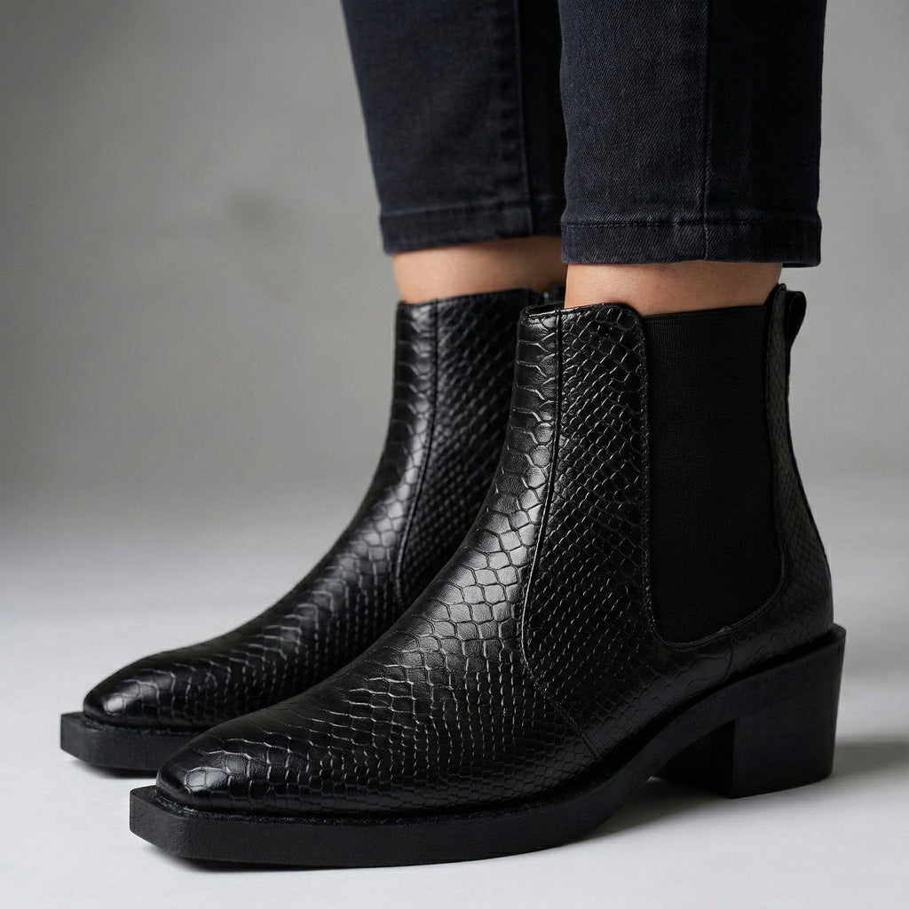 BAXXICO Mens Stylish 2 Inch Height Boosting Ankle Boots