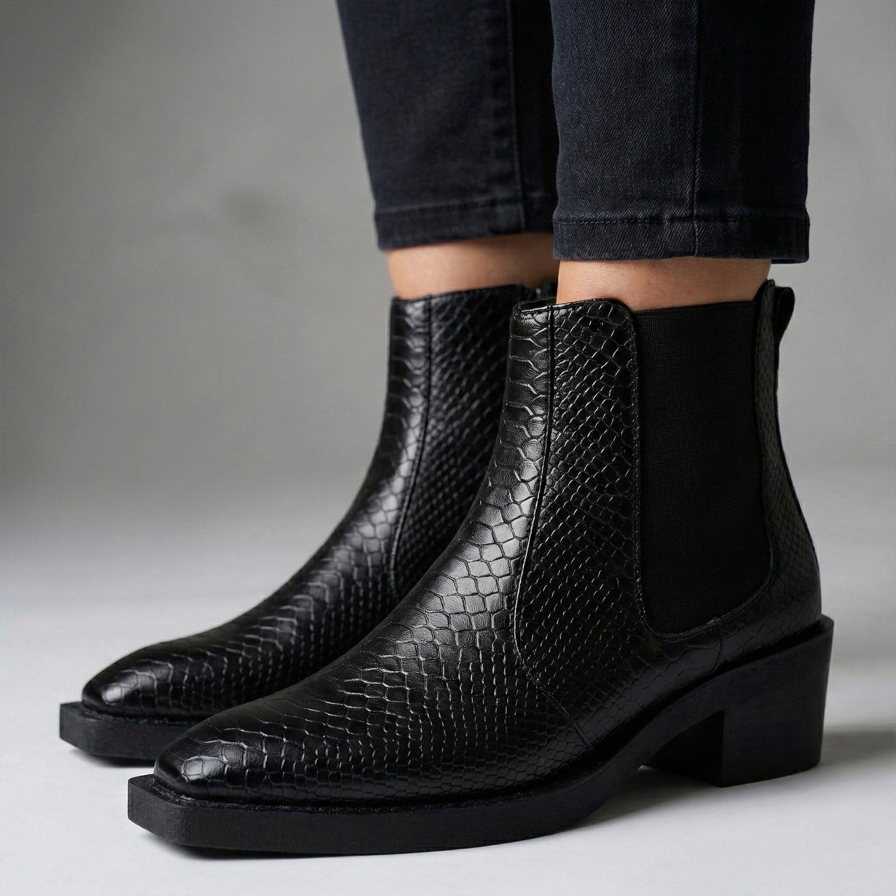 BAXXICO Mens Stylish 2 Inch Height Boosting Ankle Boots