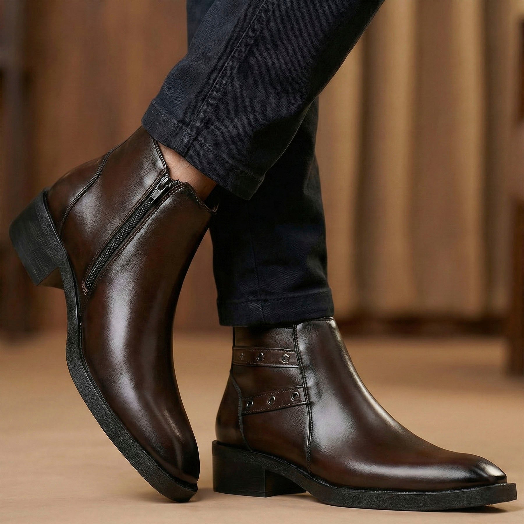 BAXXICO 2 Inch Height Lift Boots Stylish Elevator Footwear for Men
