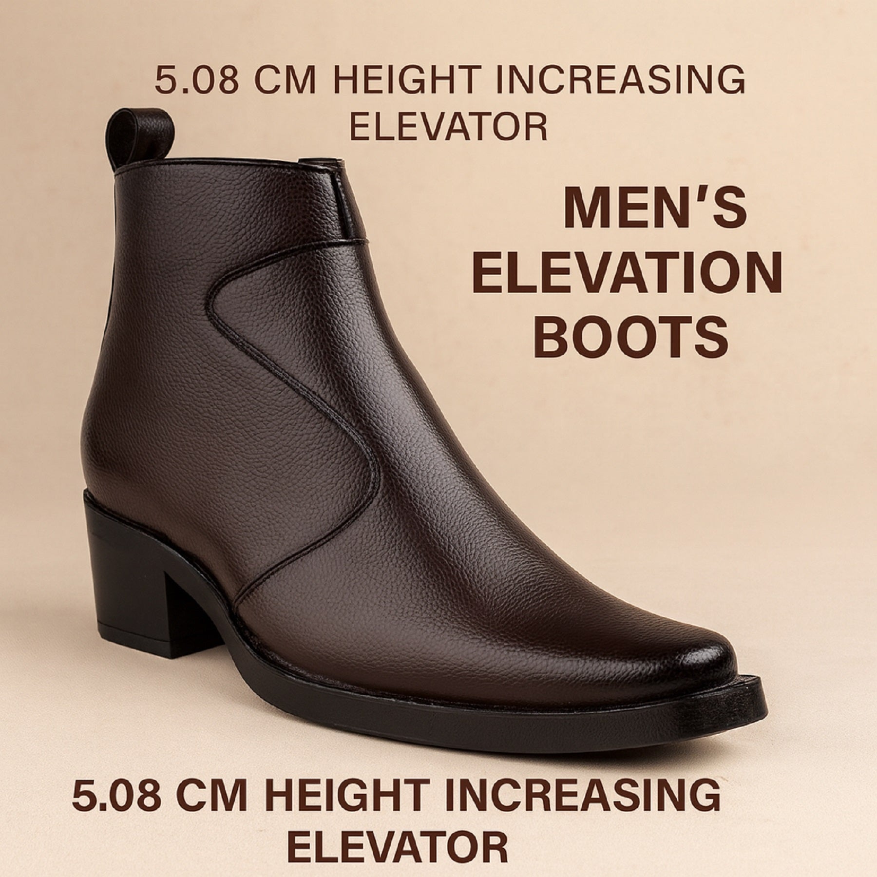 BAXXICO Mens 2 Inch Heel Height Increasing Boots