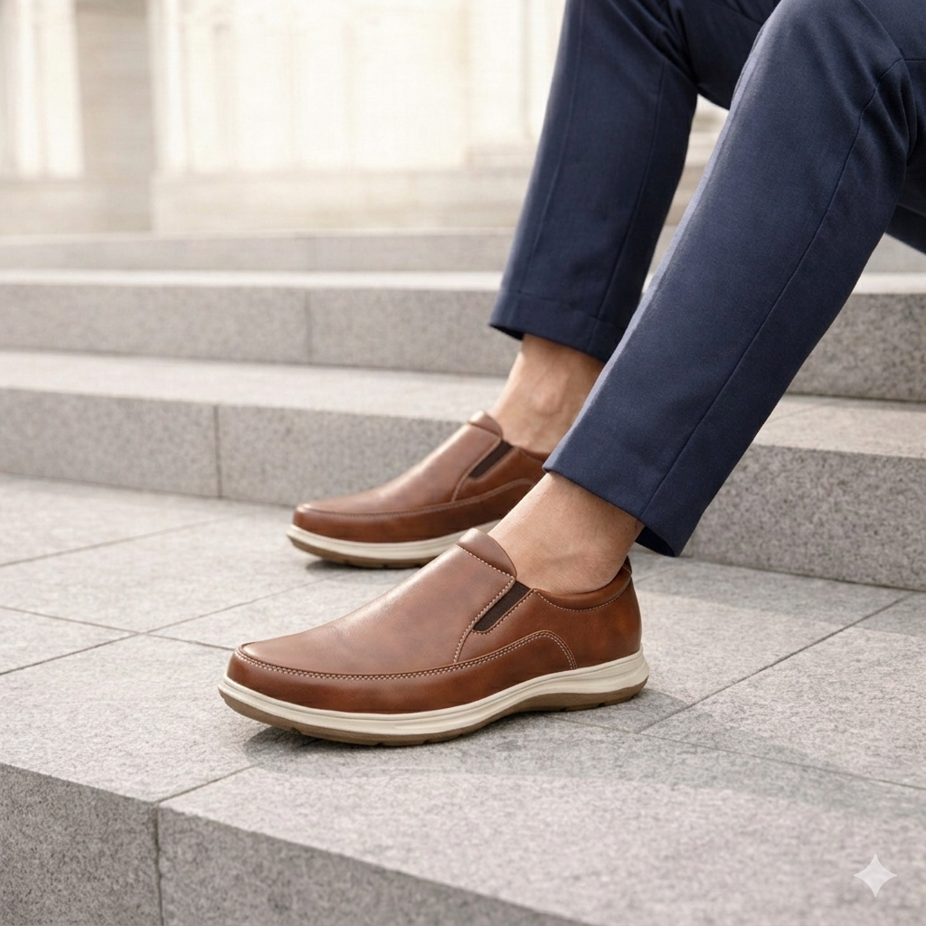 BAXXICO Mens Casual Slip On Shoes Durable Comfort for Office & Walking